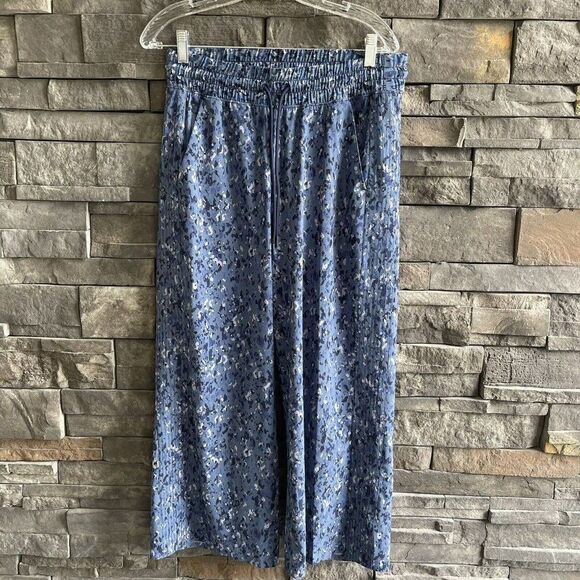 Athleta Captivate‎ Chrome Blue Brooklyn Ankle Travel Pants Women's Size 8 - Picture 1 of 4